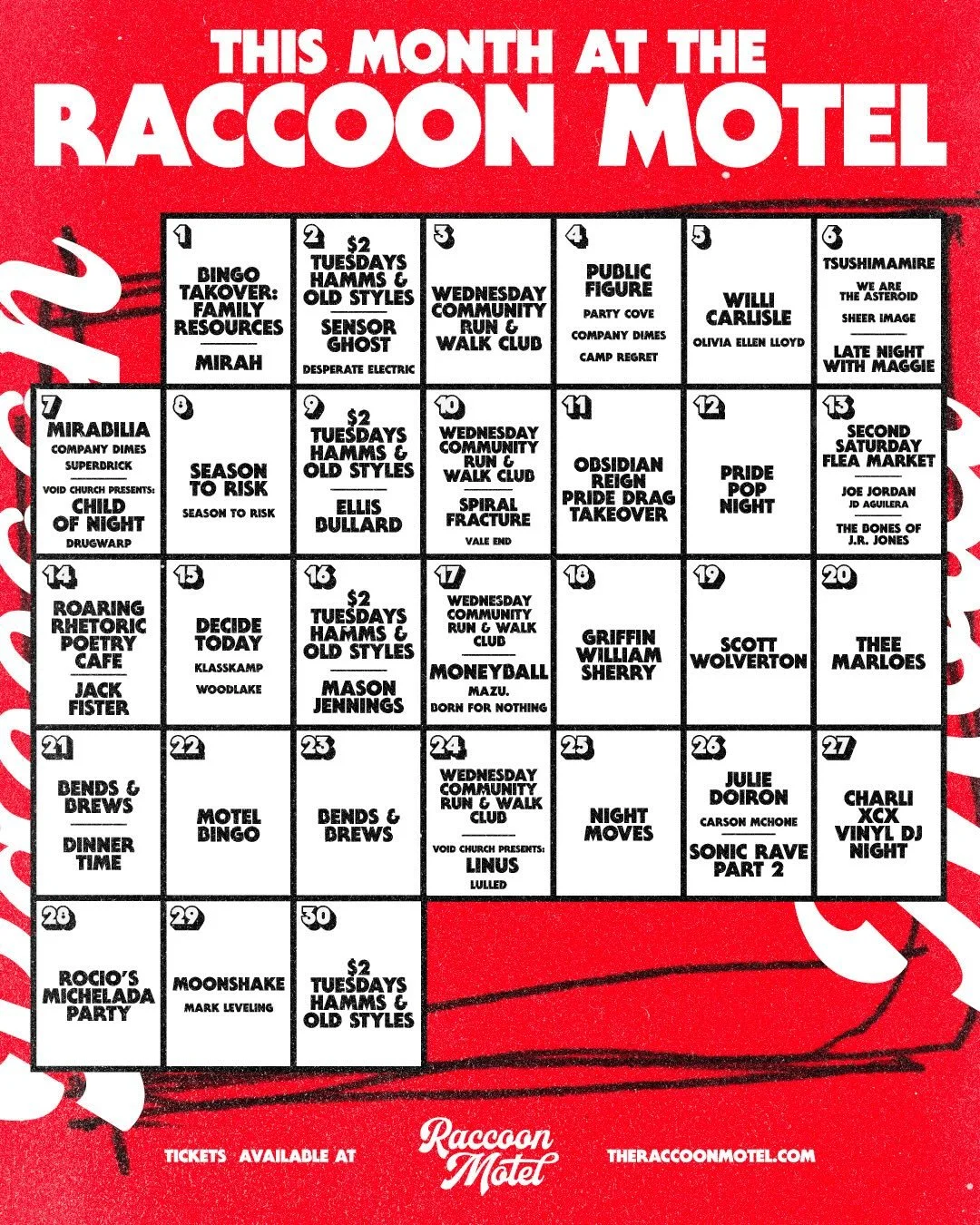 ✨🏳️&zwj;🌈🏳️&zwj;⚧️JUNE 2026- pride month every month. might as well keep the fire rollin&rsquo; ❤️&zwj;🔥❤️&zwj;🔥🪩

be sure to mark ur calendars for all the events we have happening this month. 😏❤️&zwj;🔥✨🪩 and ofc don&rsquo;t hesitate to drop