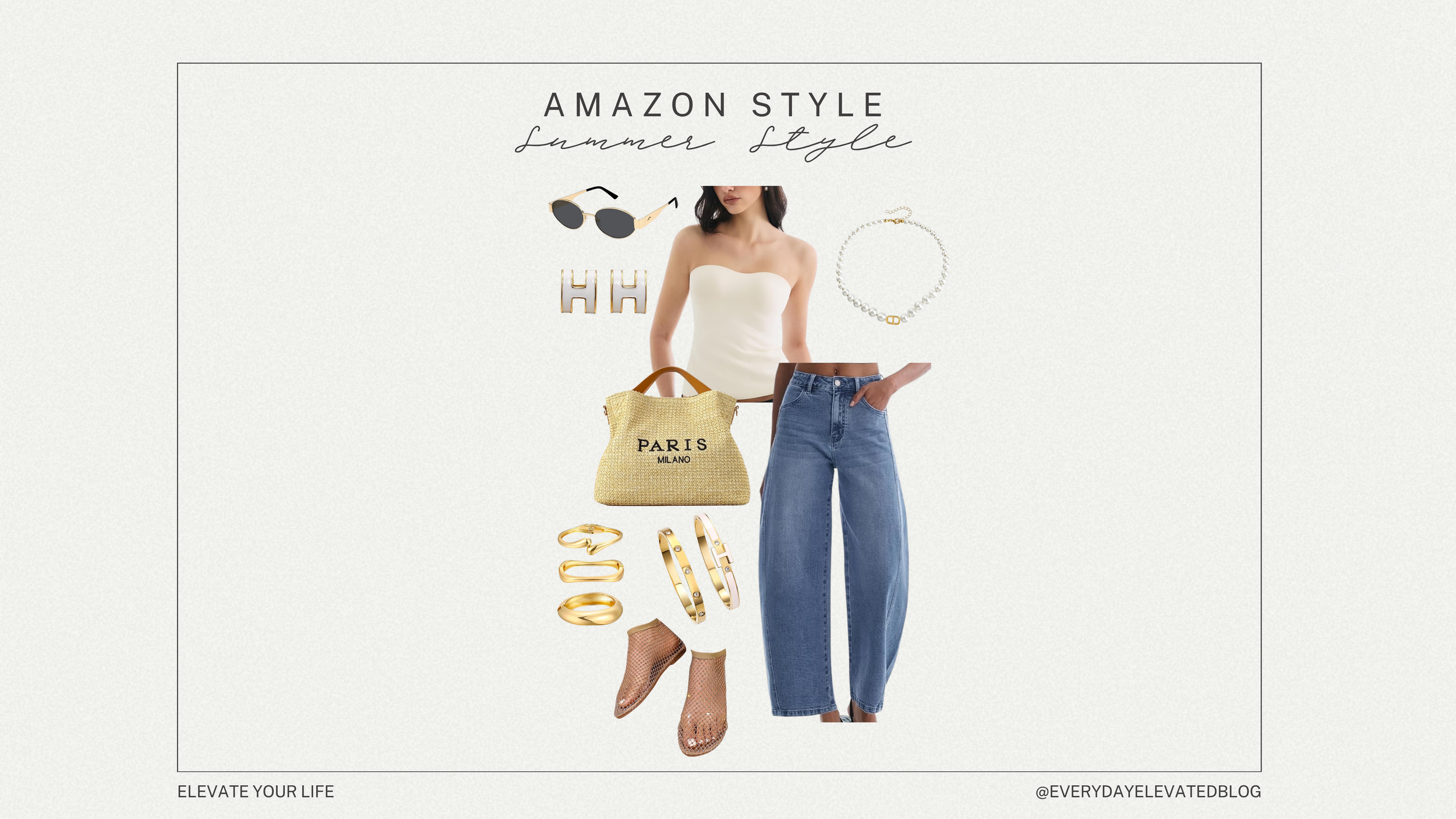 Effortless Summer Style with Barrel Jeans &amp; a Strapless Top