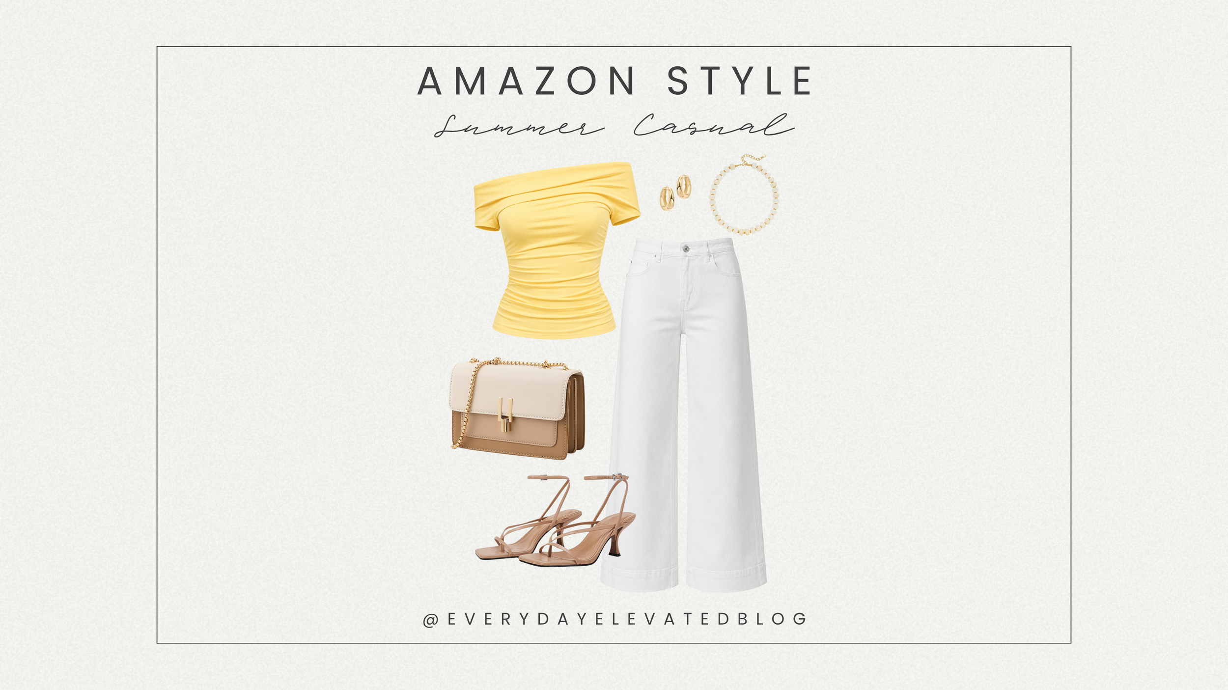 Easy Summer Outfit Idea with White Wide-Leg Jeans