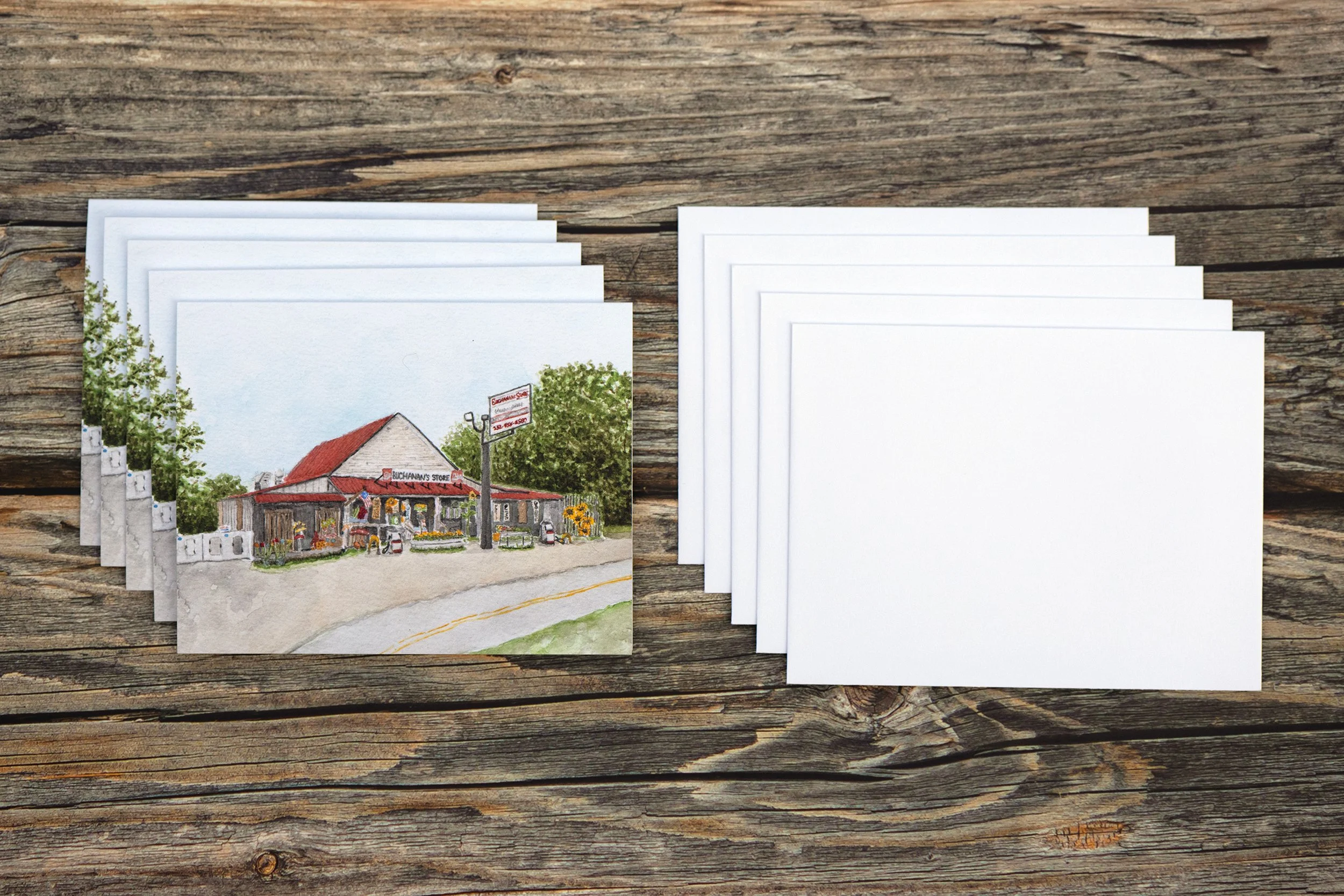 Buchanan's Store (Watercolor) - Greeting Cards - Notecard Set of 5 - 4.25"x5.5" (Copy)