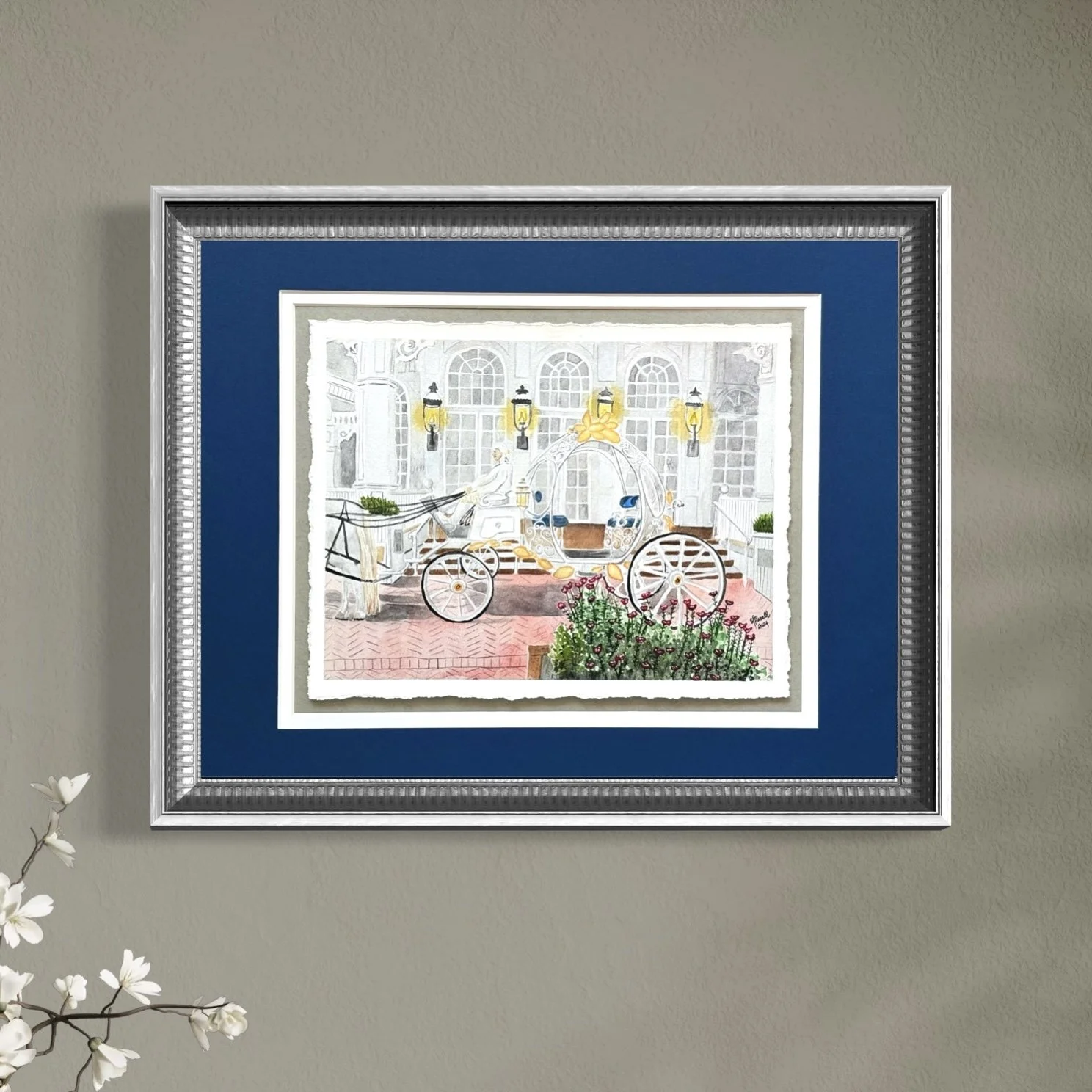 Cinderella’s Coach (Watercolor) Print - Matted for 10x13