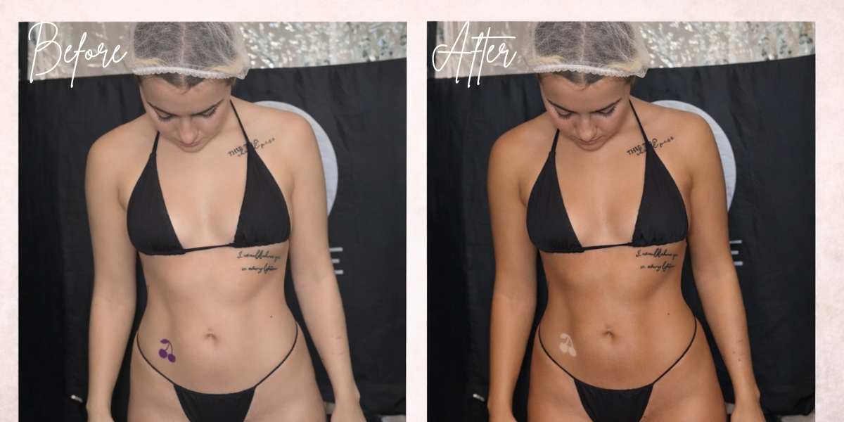 Before and after luxury mobile spray tan results in Clearwater, Florida