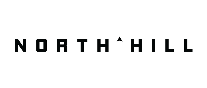 North Hill logo with a mountain icon above the text 'North Hill' in bold black letters.