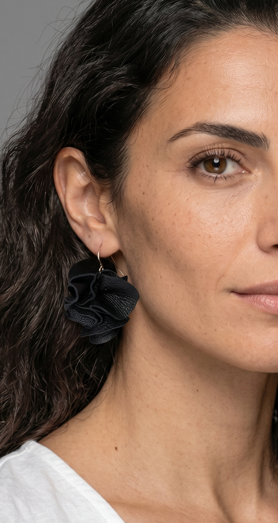 Earrings - Leather Bougainvillea