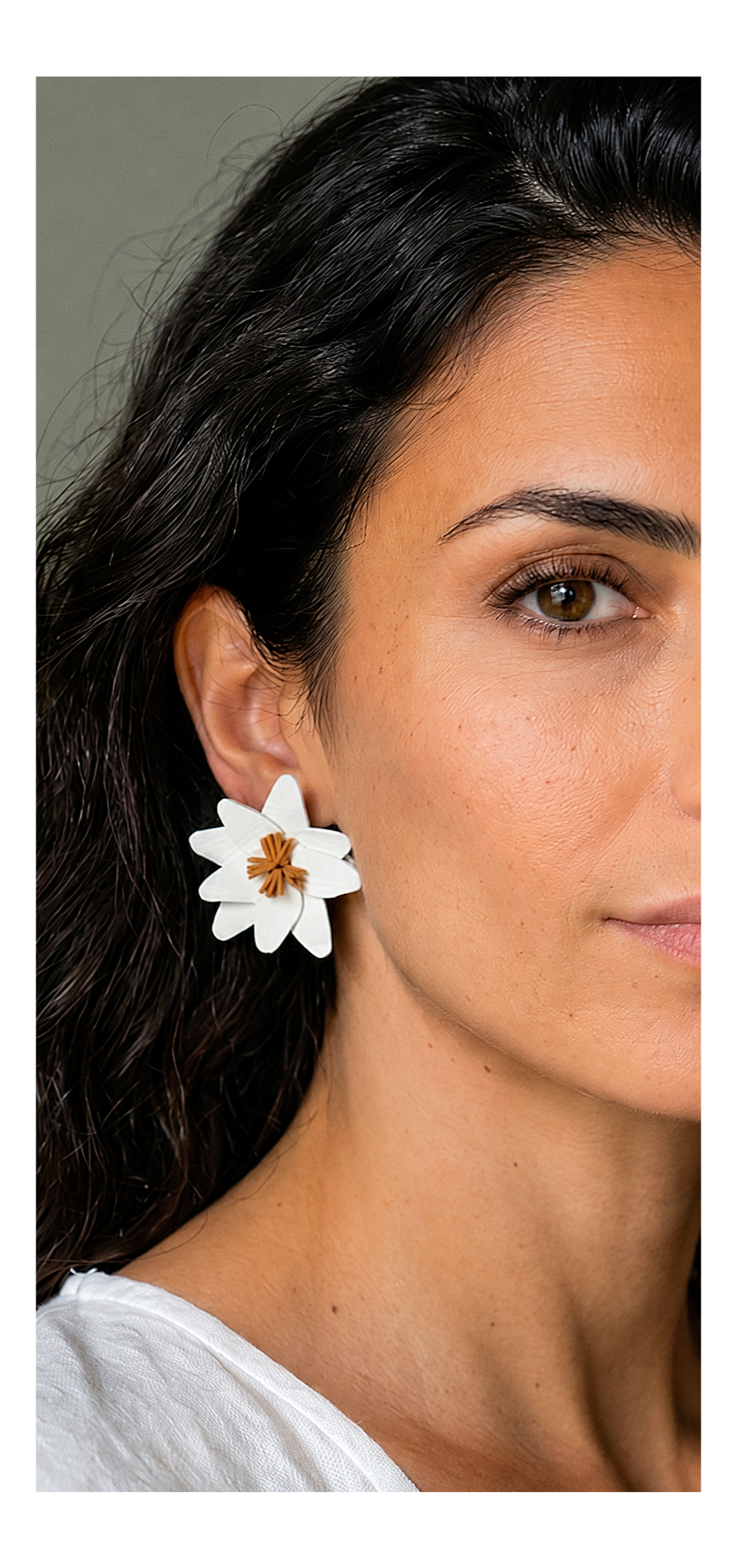Earrings - White Flower