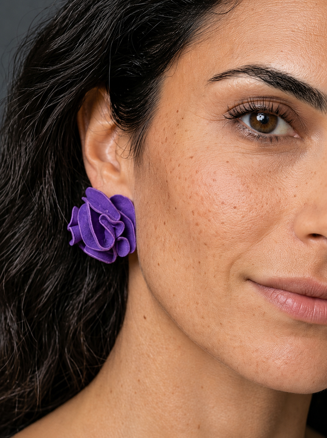 Earrings - Leather Bougainvillea