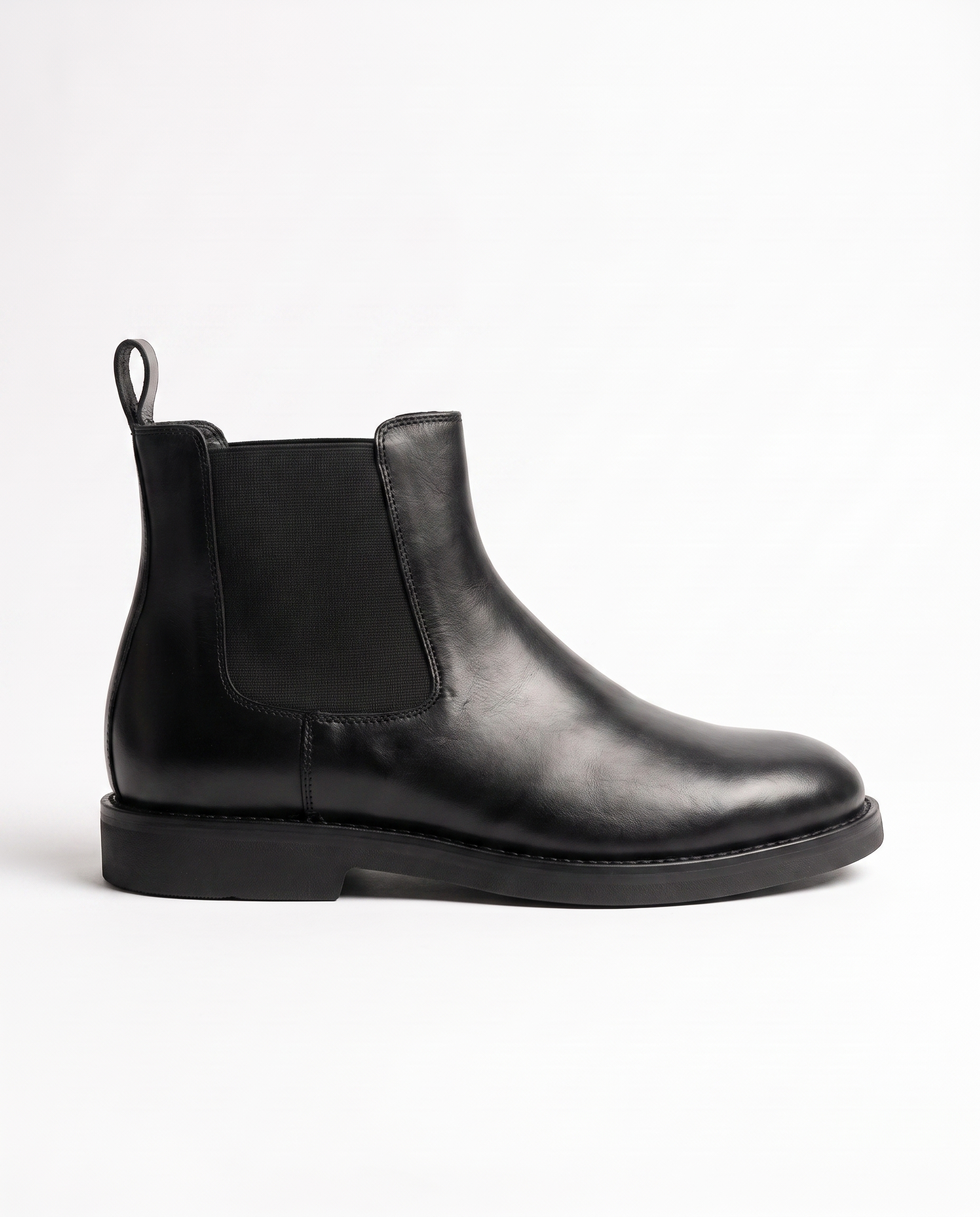 Black leather Chelsea boots