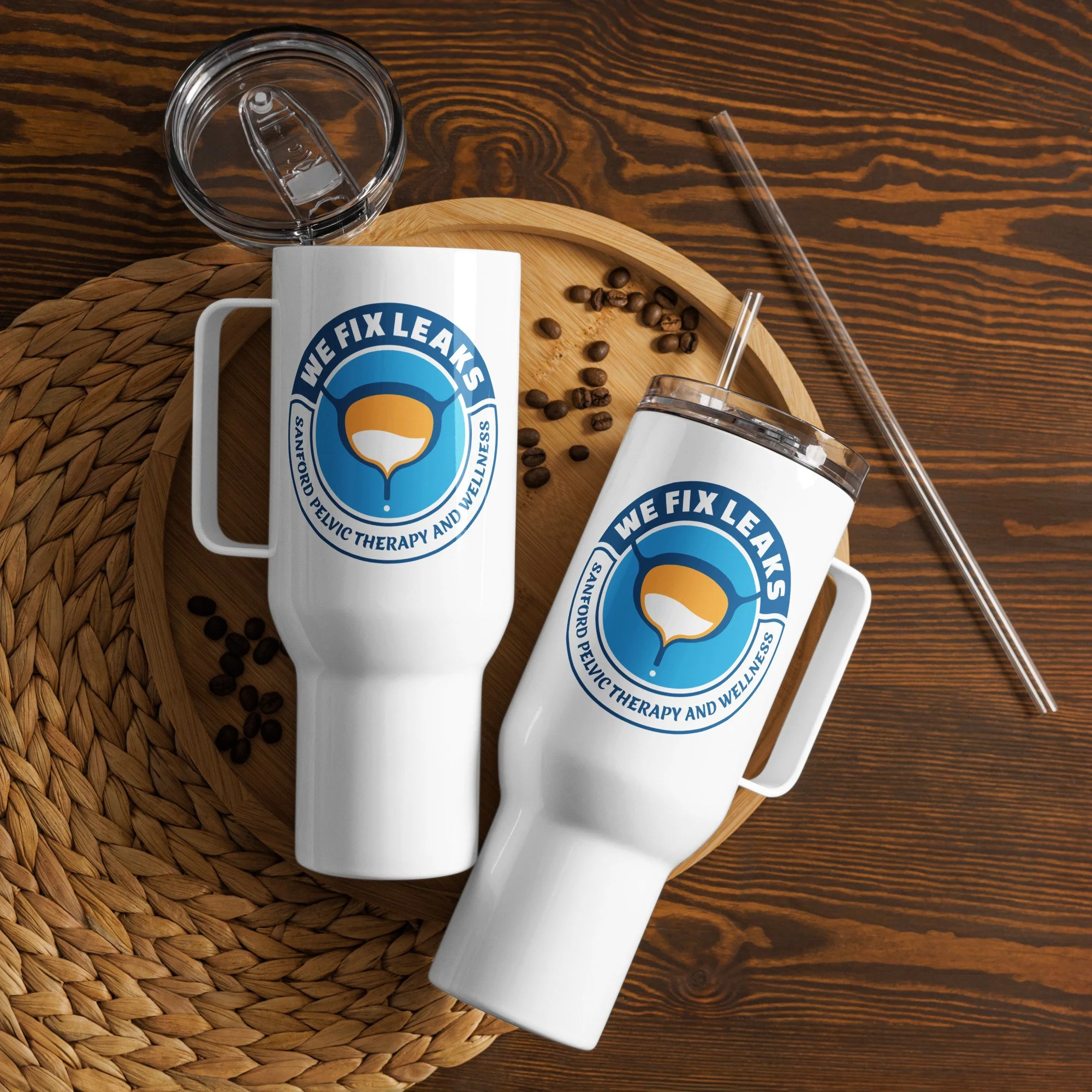 "We Fix Leaks" Travel Mugs