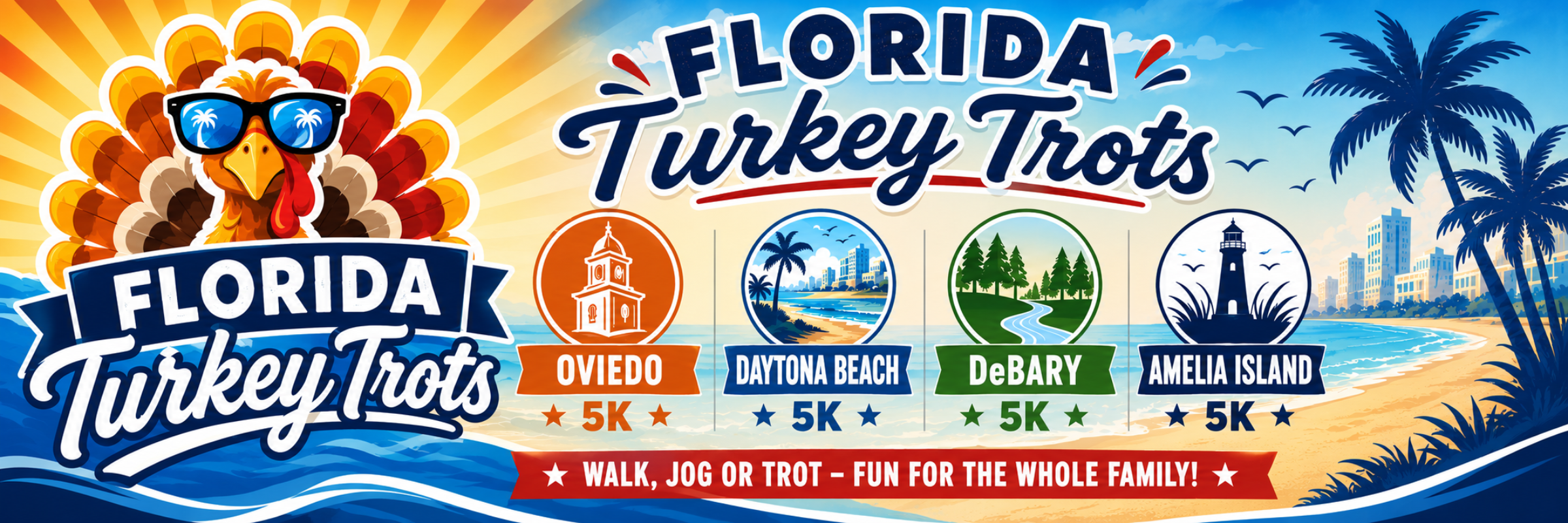 Flyer for Turkey Trot 5K race in Oviedo, FL Nov 26th