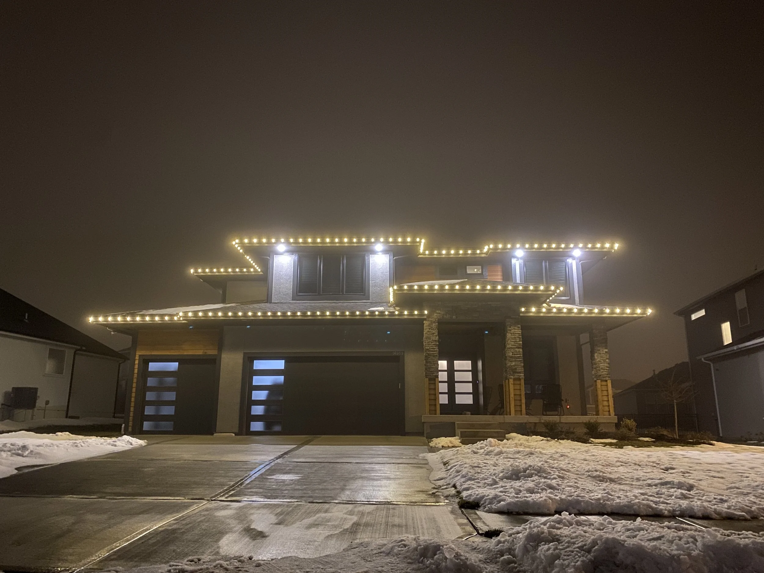 Warm White on a foggy night