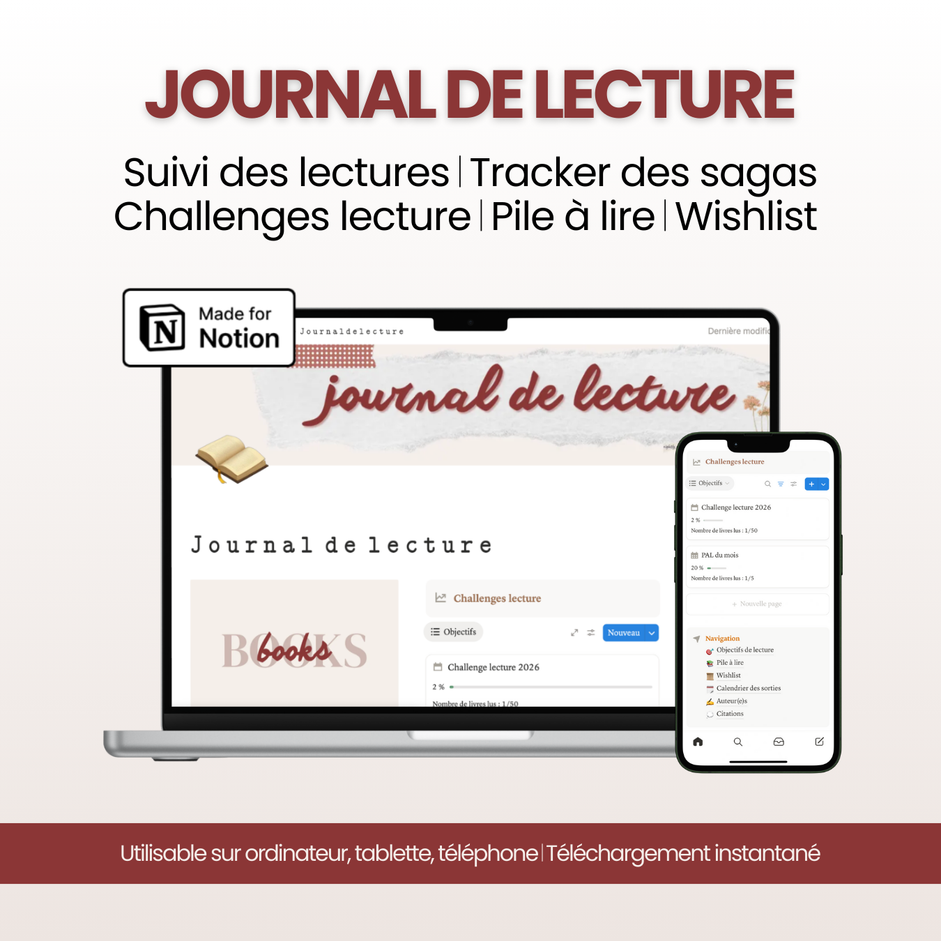 Journal de lecture digital Notion