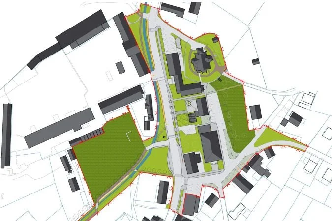 Návrh úprav návsi obce Lešná