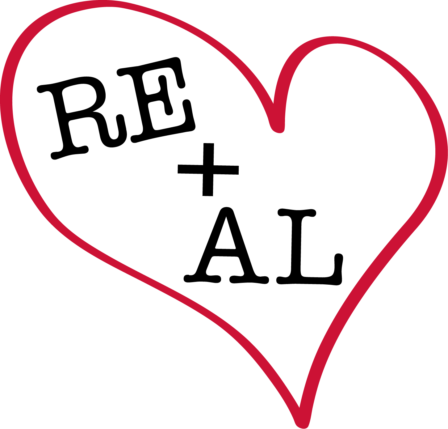 Red outline of a heart with a small opening at the top.