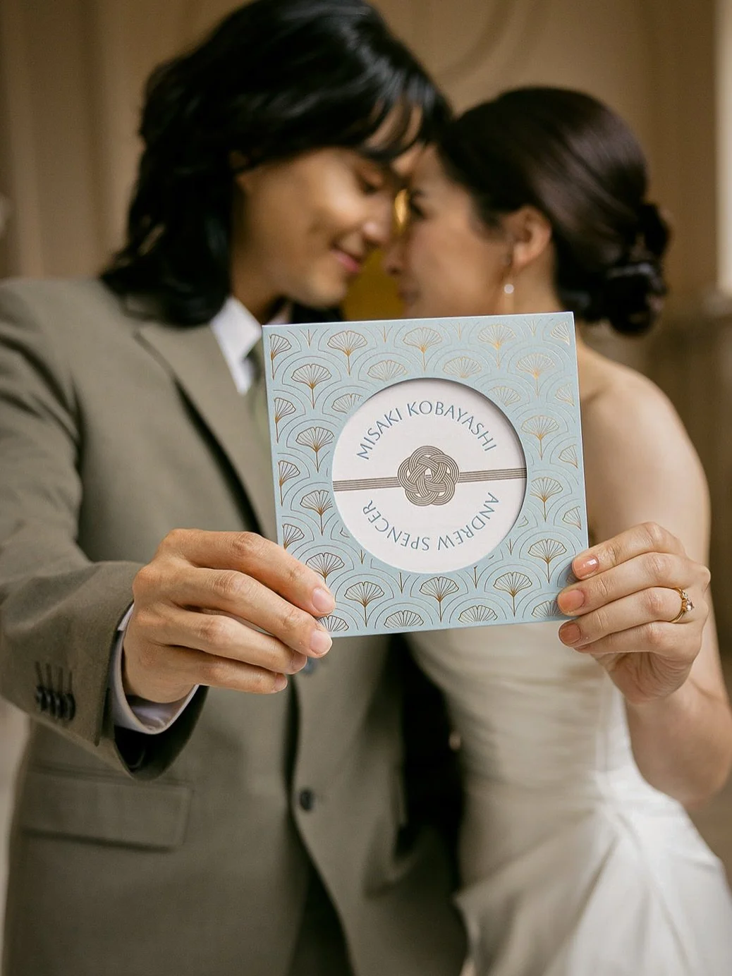 If you pair&hellip; 
✨ Gold foiled ginkgo, a representation of longevity and eternity, with the

🎎 Letterpress Ume Knot, a symbol of a tight-knit union&hellip;

Your invitations turn into an unbreakable promise for a lifelong journey together. 🌸

&