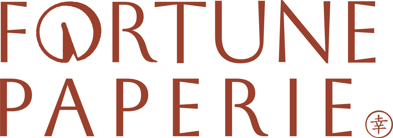 Logo for Fortune Papier with red stylized text and a Chinese symbol in a circle.