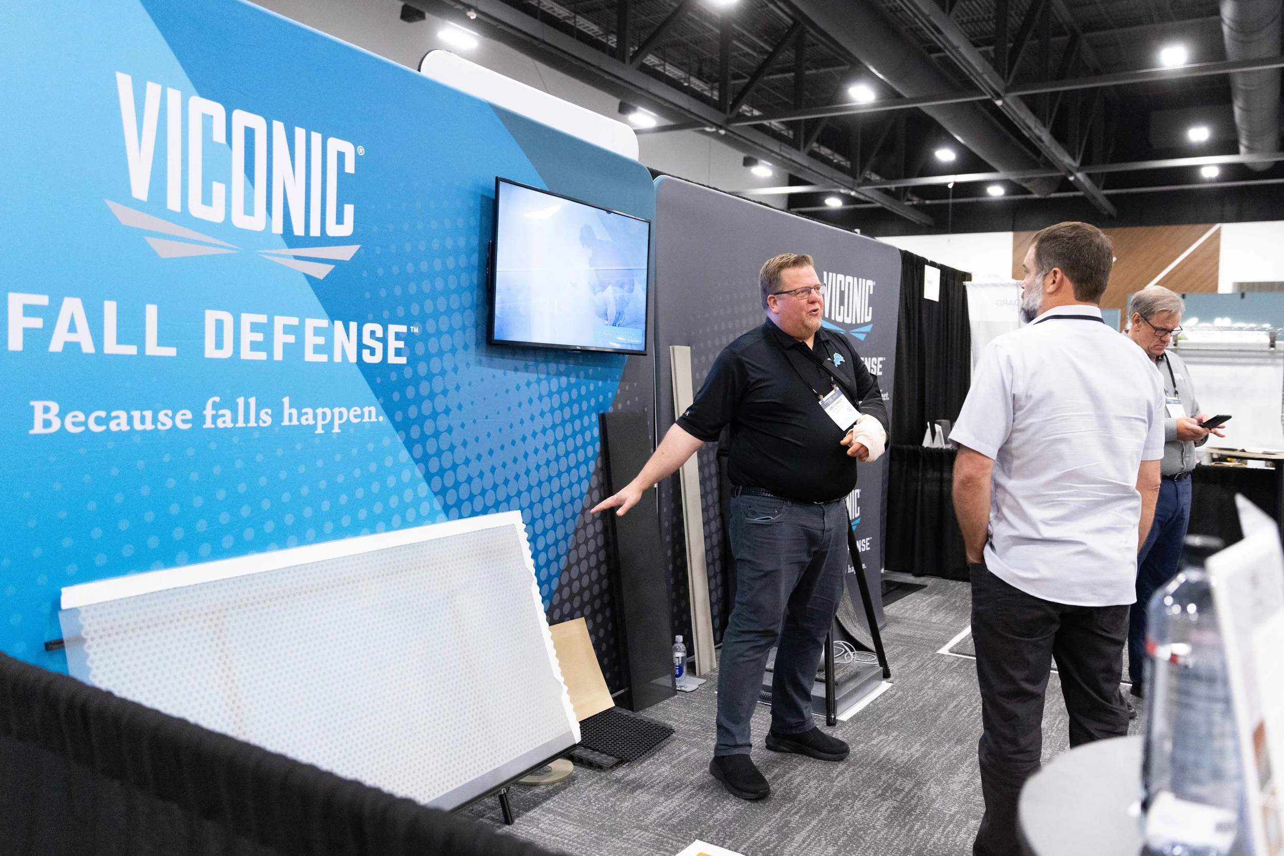 Viconic Fall Defense exhibition booth at a Central Bank Center expo in Lexington, KY, showcasing professional trade show engagement and commercial photography by 859 Photography.