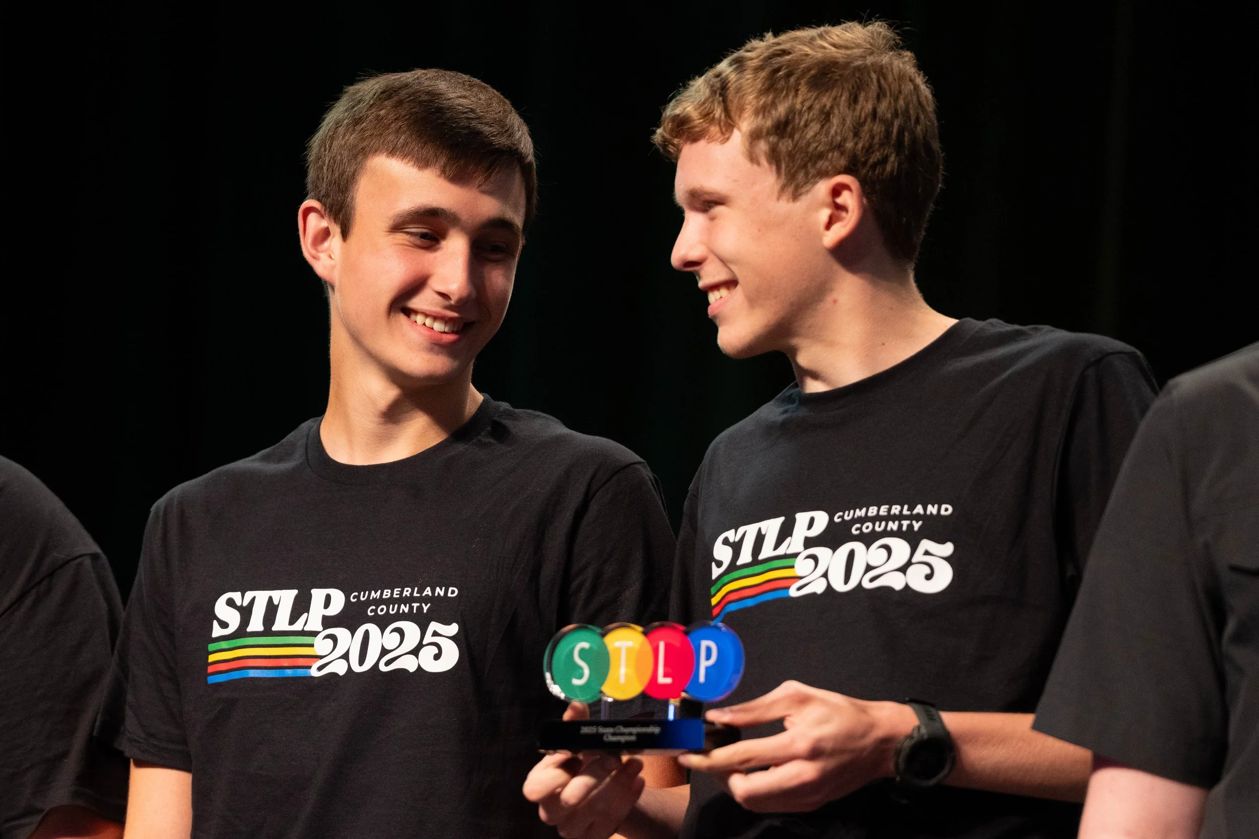 Cumberland County students celebrating an STLP 2025 victory at the Central Bank Center in Lexington, KY, featuring award ceremony photography by 859 Photography.