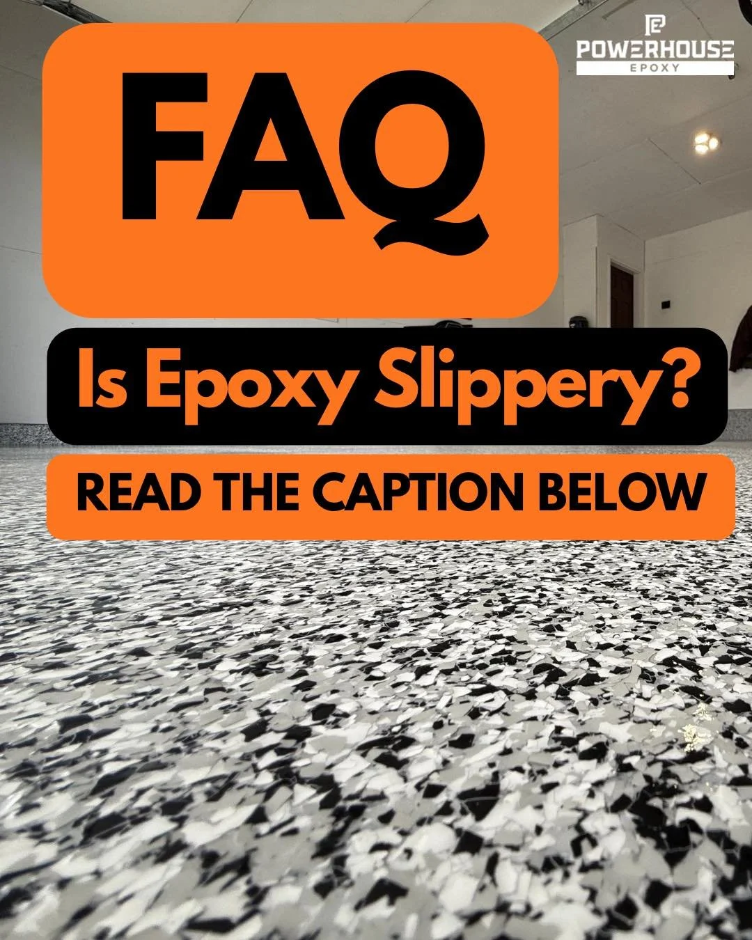 &ldquo;Is epoxy slippery?&rdquo;
The real answer is: it depends on the system you choose.

Epoxy itself isn&rsquo;t usually the final top coat. I customize traction in the topcoat using different aggregates to make your floor more or less grippy depe