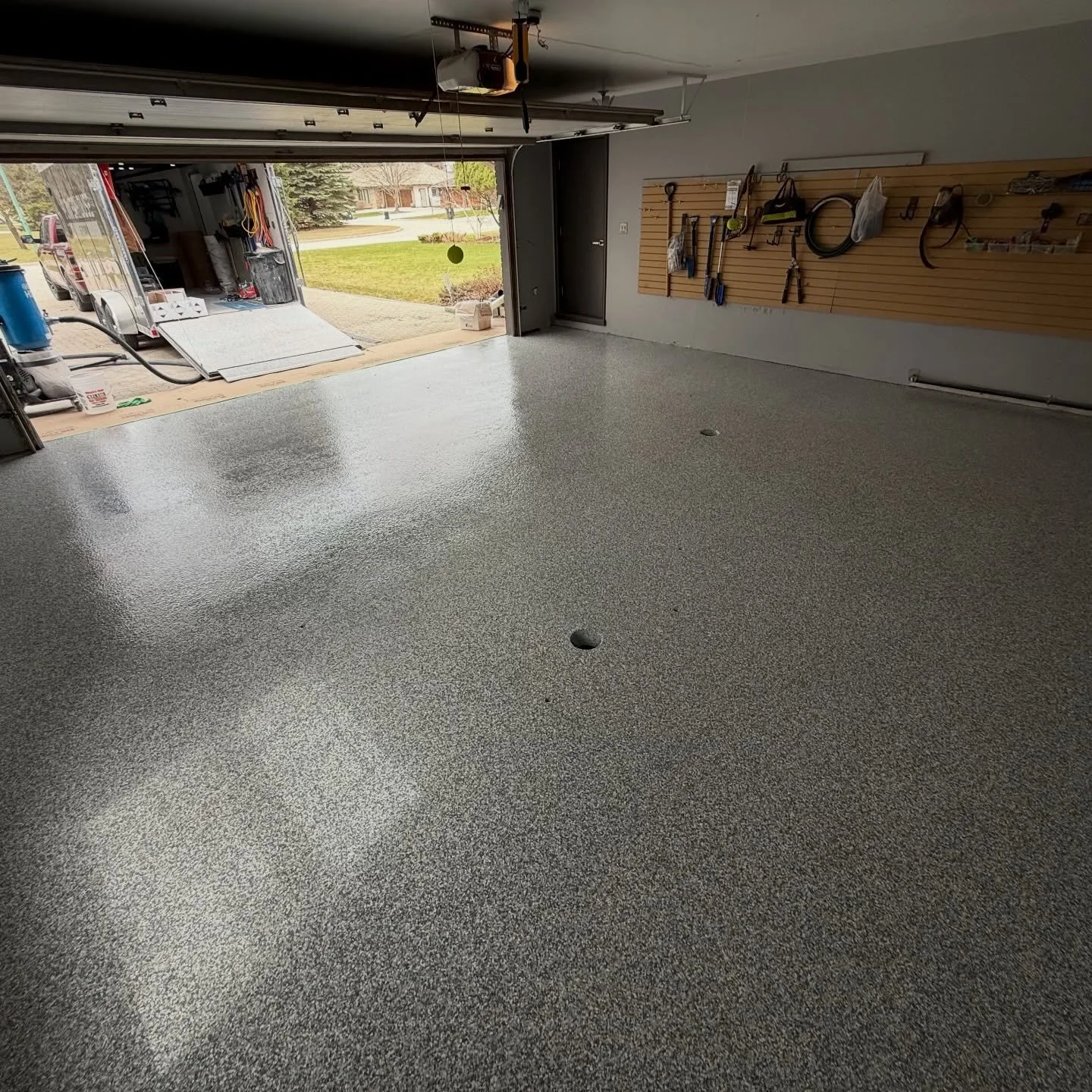 One of a few Stonehenge flake transformations in the last couple weeks. 

This old slab needed some serious repairs before it was ready for the coating system. Several different types each requiring its own repair product to mend properly. These type