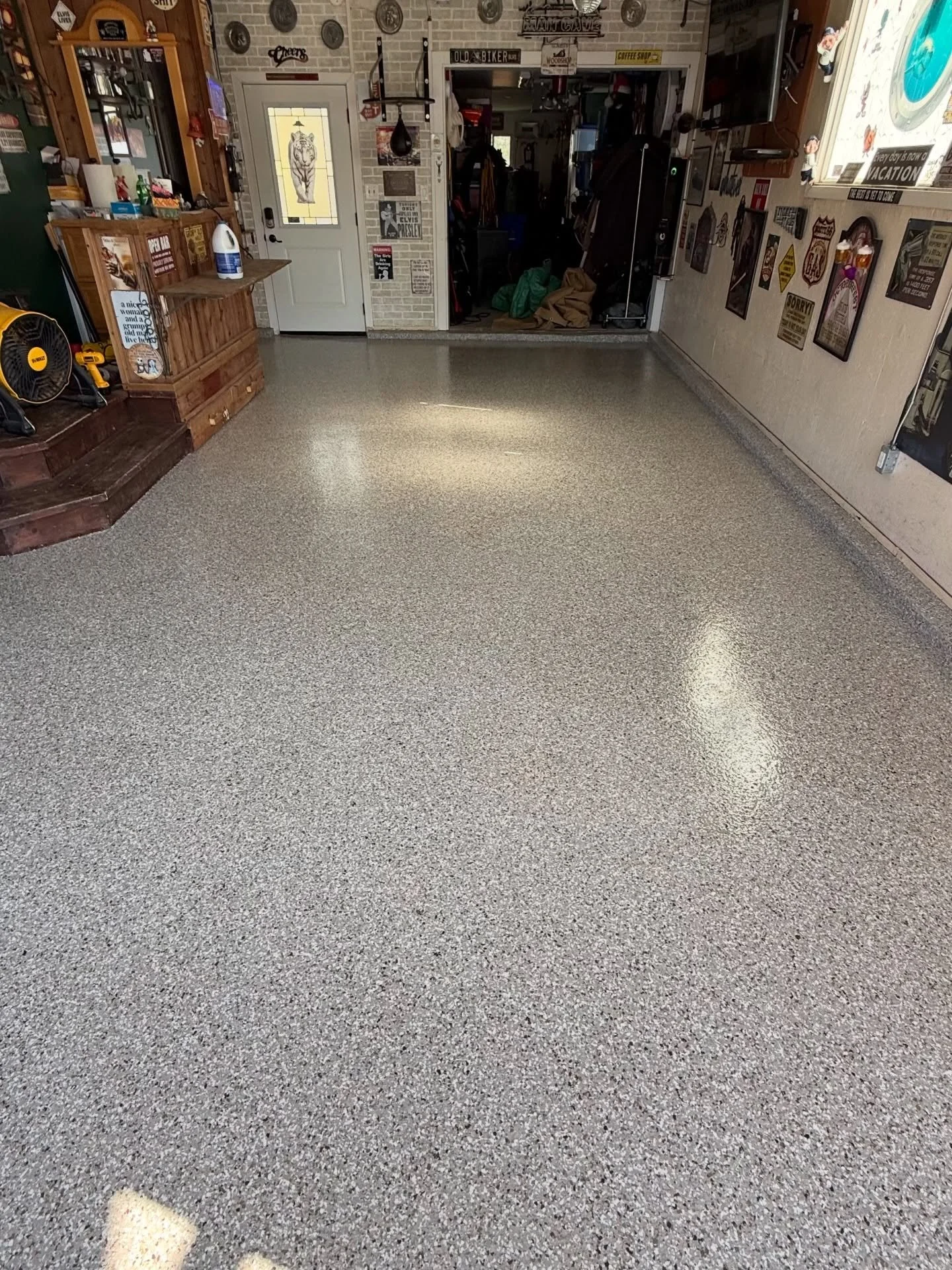 Three garage transformations from this week!

They all had the same complaints. 
Dusty. Constant sweeping. Stained concrete.

Problem solved.
