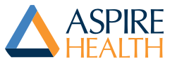 Aspire Health logo with a stylized triangular symbol and text