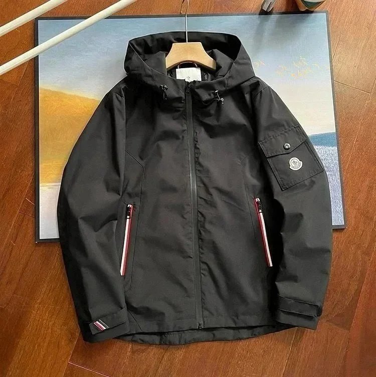 Moncler Logo-Print Hooded Windbreaker Jacket