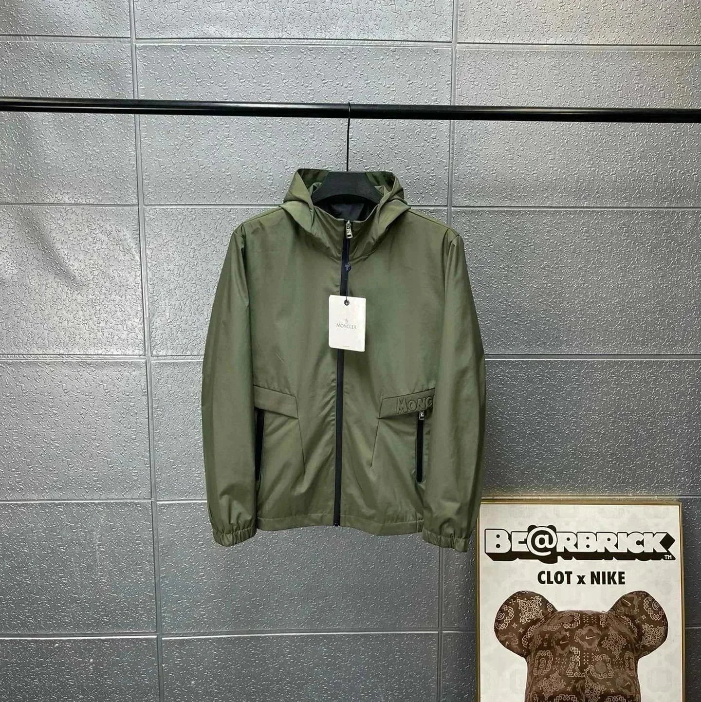 Moncler Logo-Print Hooded Windbreaker Jacket