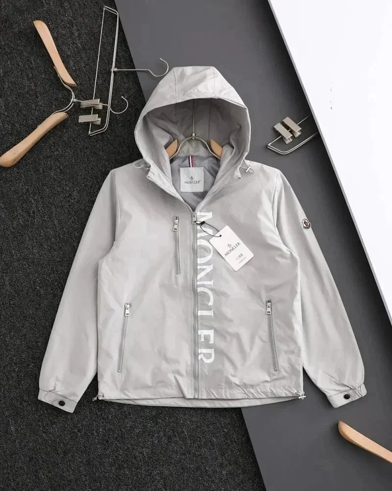 Moncler Logo-Print Hooded Windbreaker Jacket