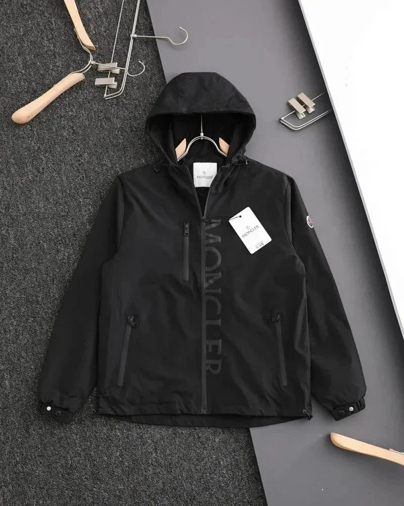 Moncler Logo-Print Hooded Windbreaker Jacket