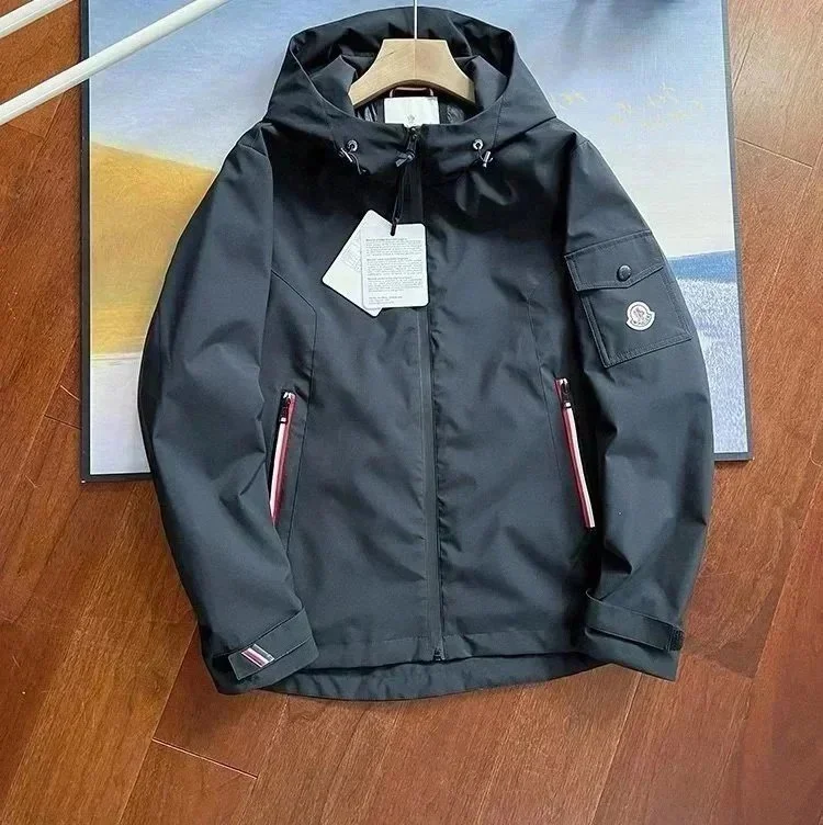 Moncler Logo-Print Hooded Windbreaker Jacket