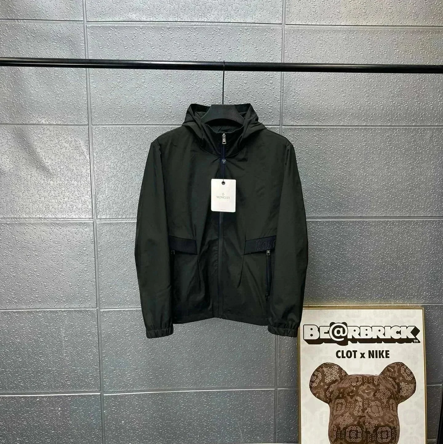 Moncler Logo-Print Hooded Windbreaker Jacket