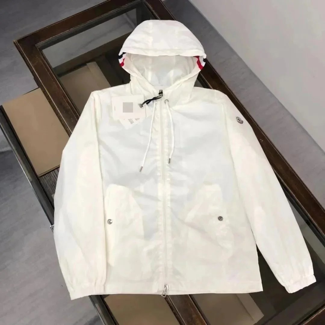 Moncler Logo-Print Hooded Windbreaker Jacket