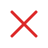 Red 'X' mark on a plain background.