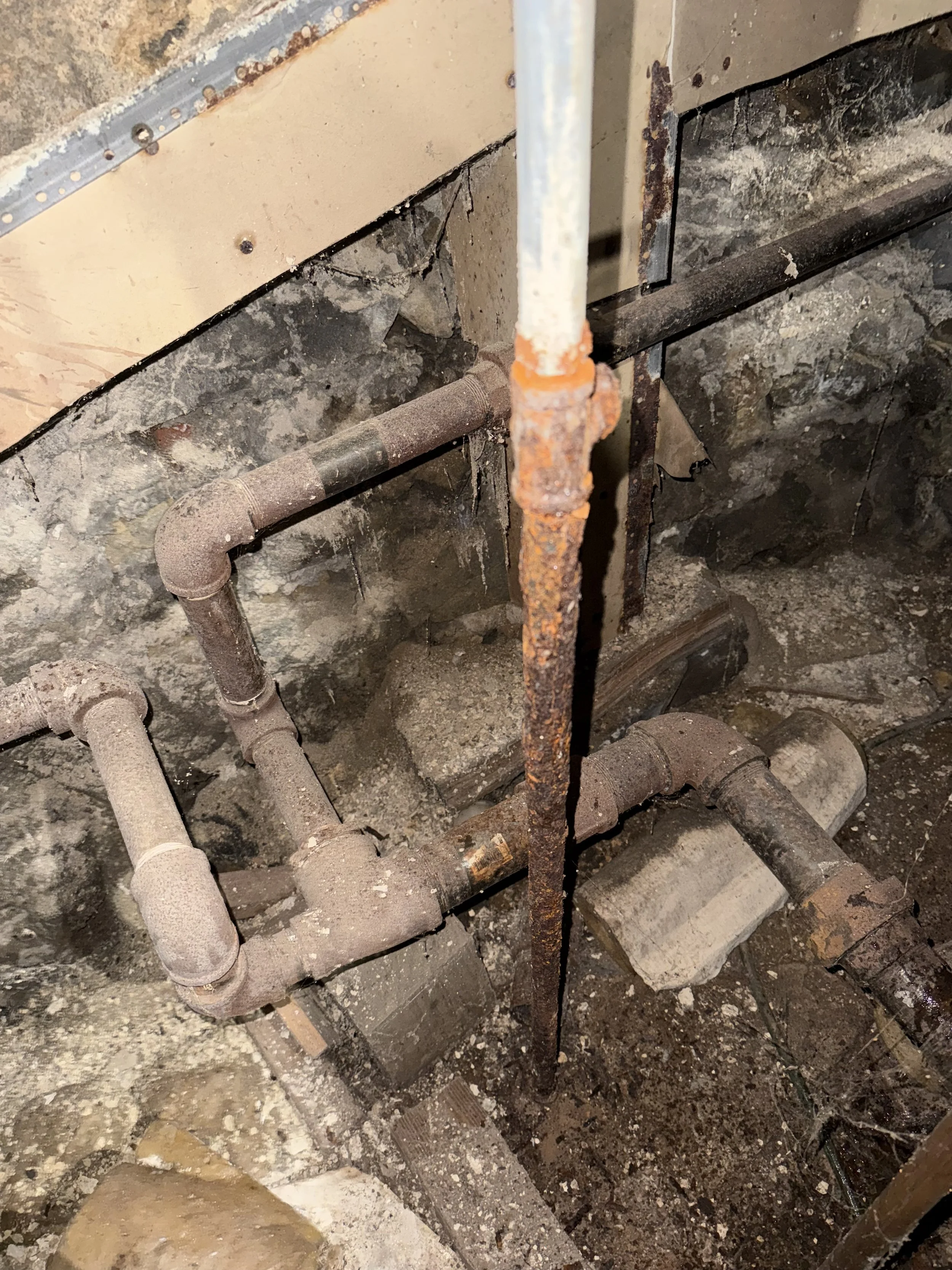 “Corroded boiler water line before repair in Easton PA”