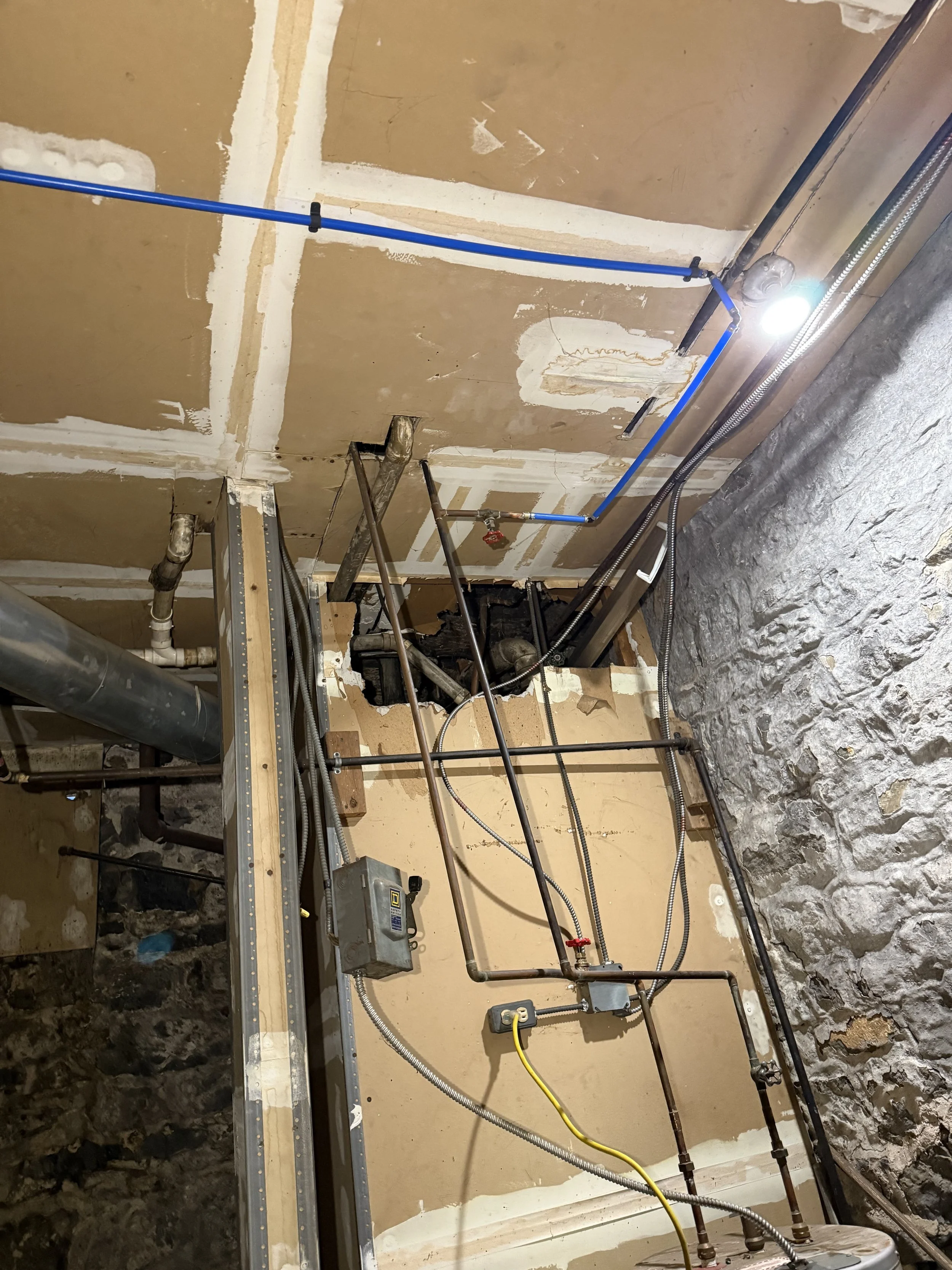 “Boiler water line replacement in progress in Easton PA”