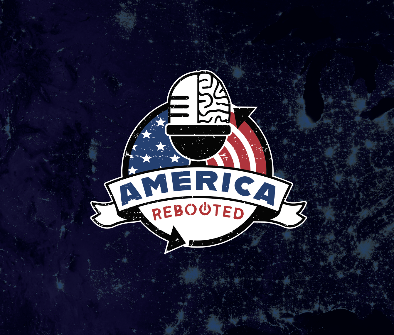 Logo Design. America Rebooted. Podcast. Patriotic. Psychology. USA. America. Branding.