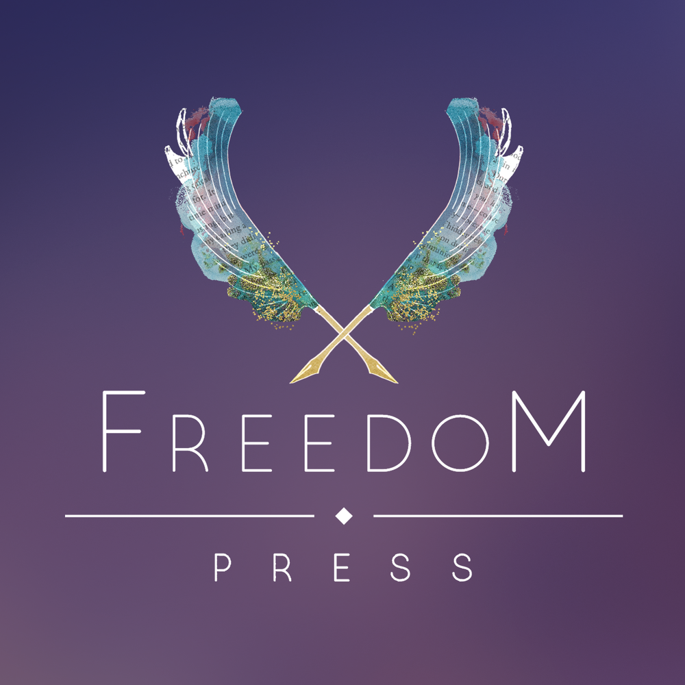 Logo Design. Freedom Press. Author Coaching.  Book design. Pen Quill. Authors. Writing. Typesetting. Wings.
