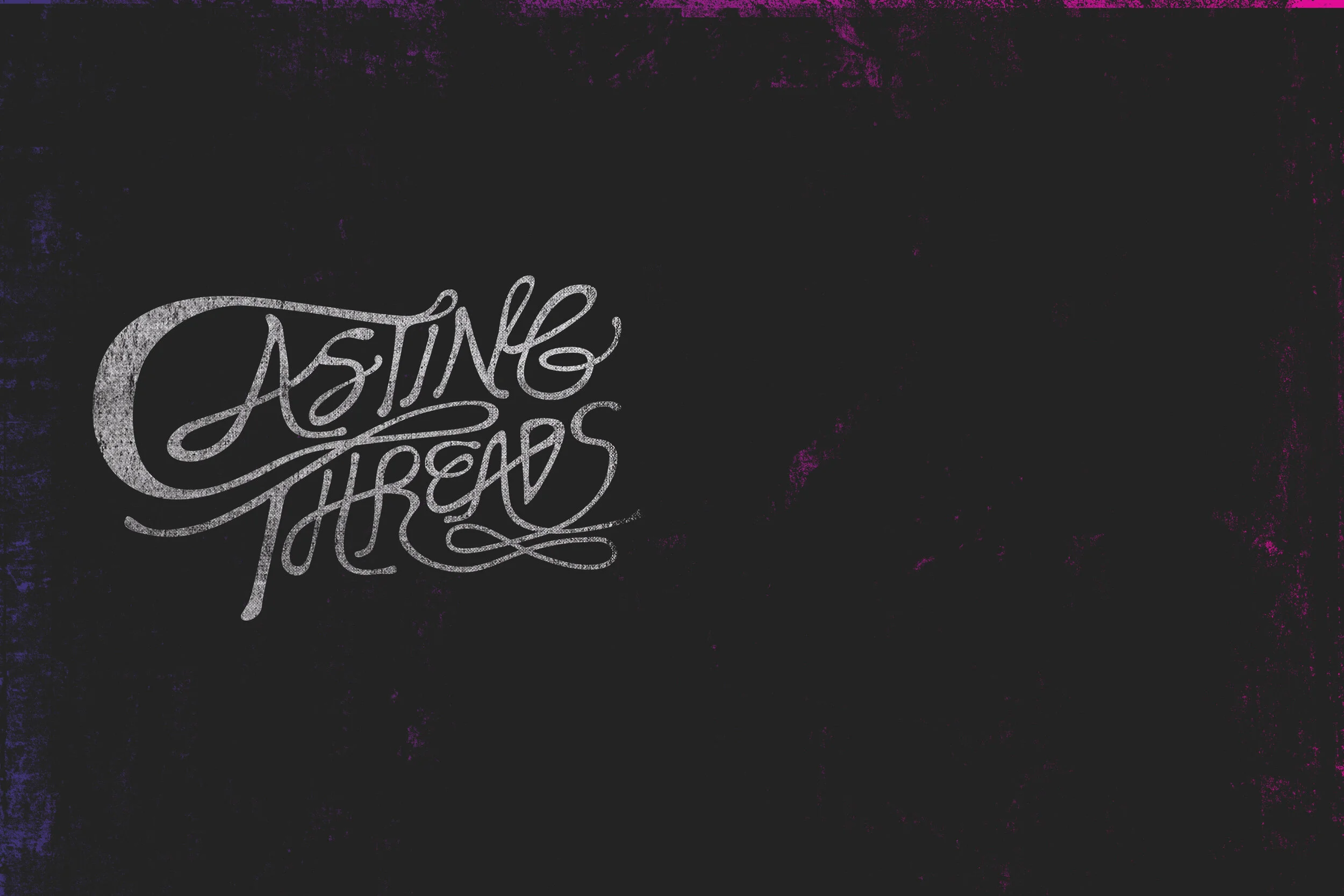 Casting Threads custom hand-lettered logotype and distressed graphic typography layout for streetwear apparel branding by BRND CRTV.
