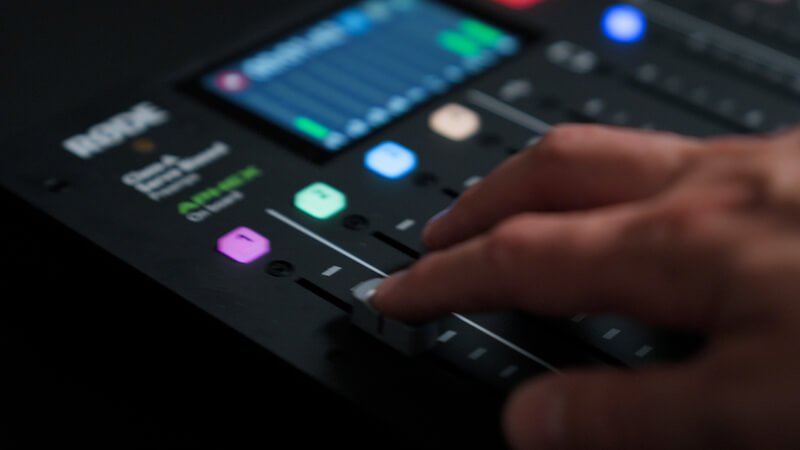 podcast utrustning i podcast studio