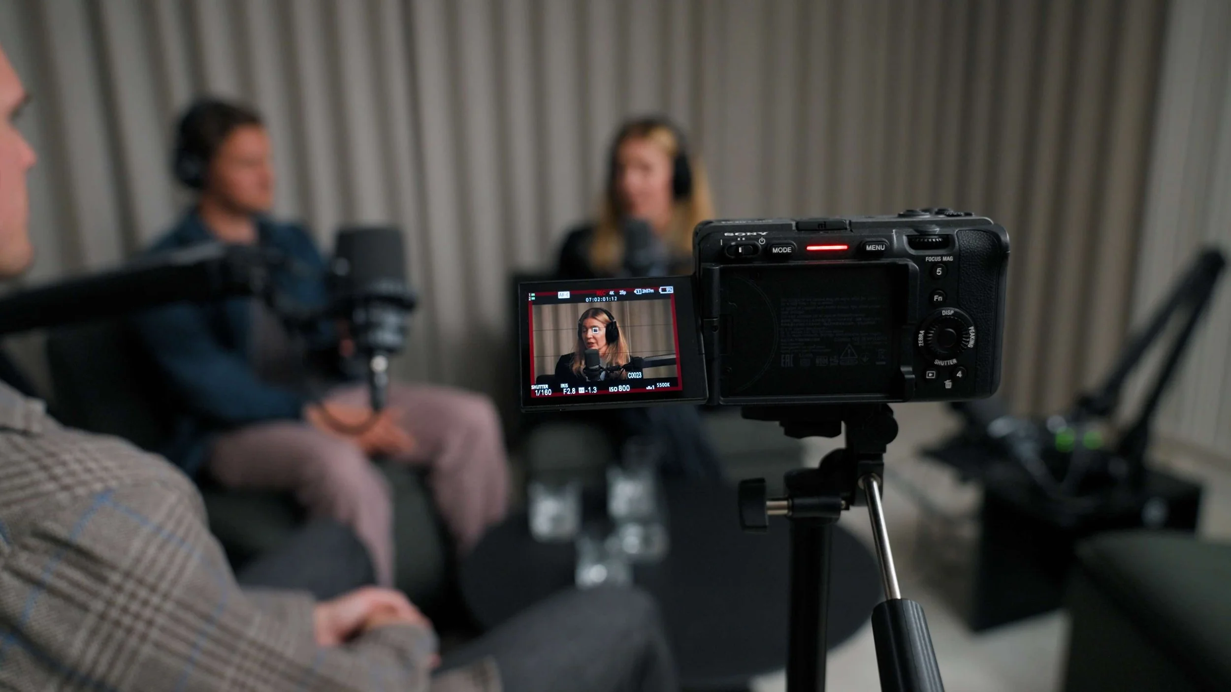 professionell video podcast inspelning i podcast studio