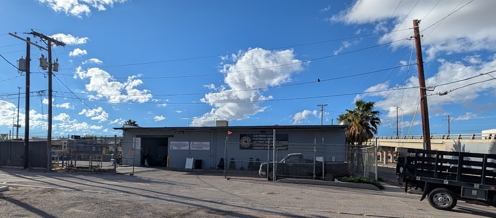 Texas Star Recycling yard at 2901 Durazno Ave, El Paso TX, next to the I-10 overpass