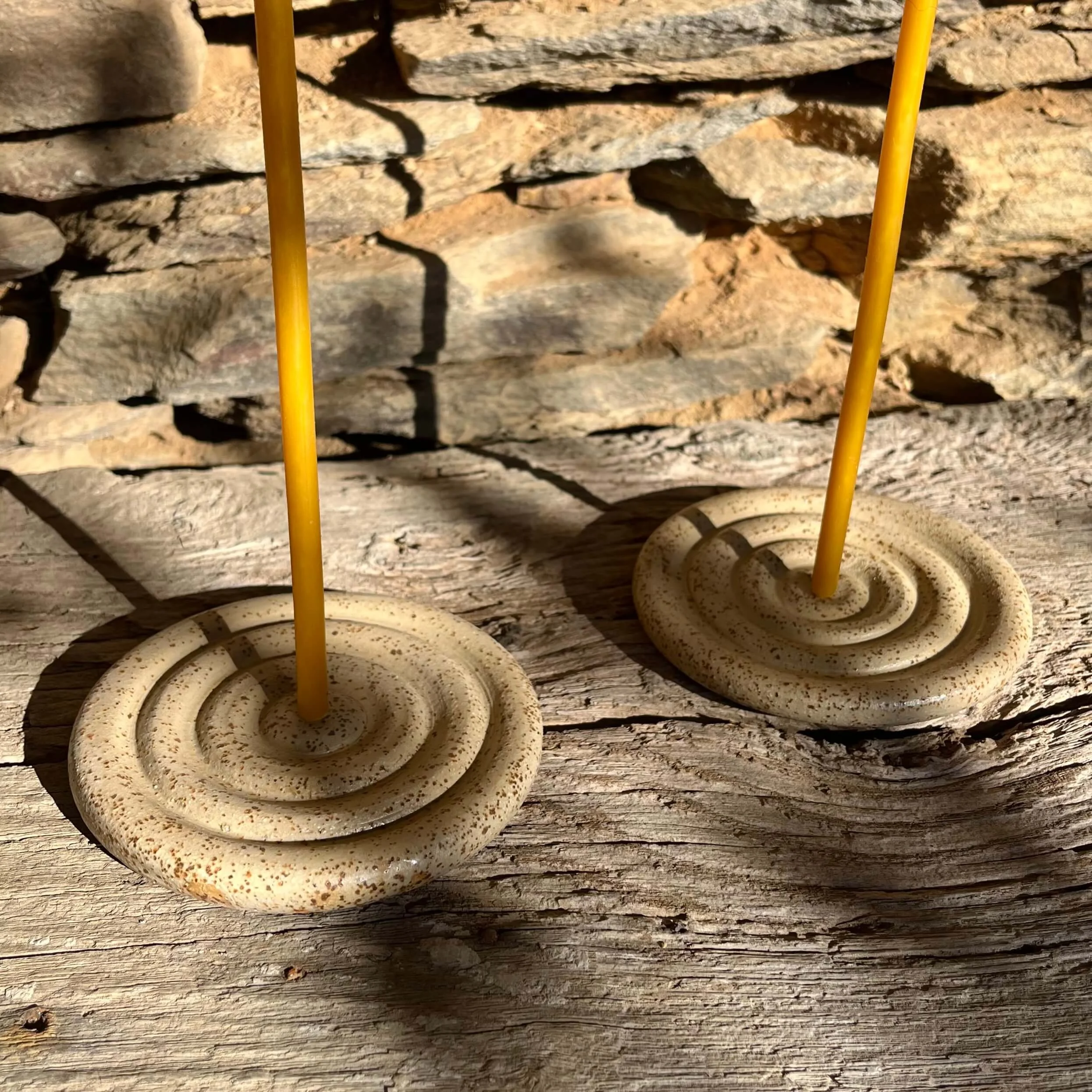 Ripple candle holder in Sand