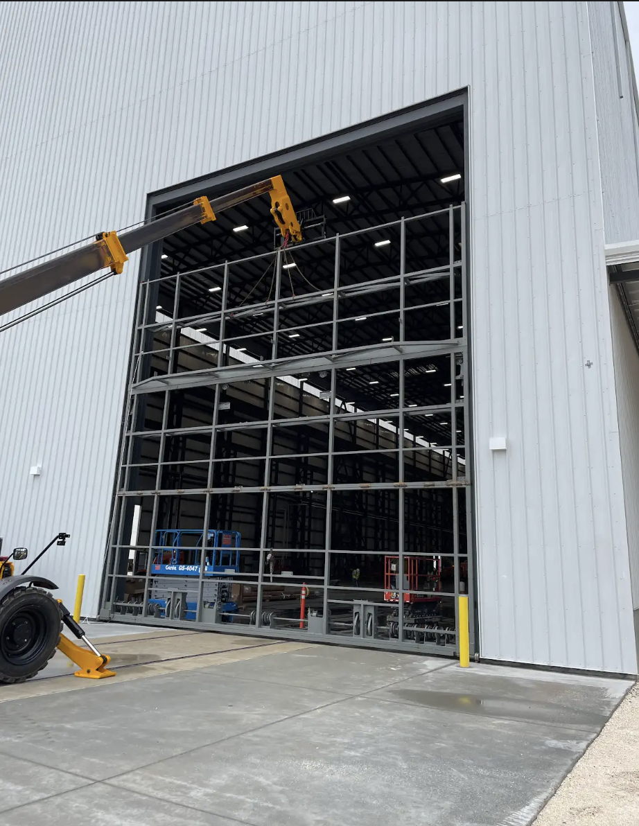 Large Schweiss hangar door installation in Mobile, Alabama
