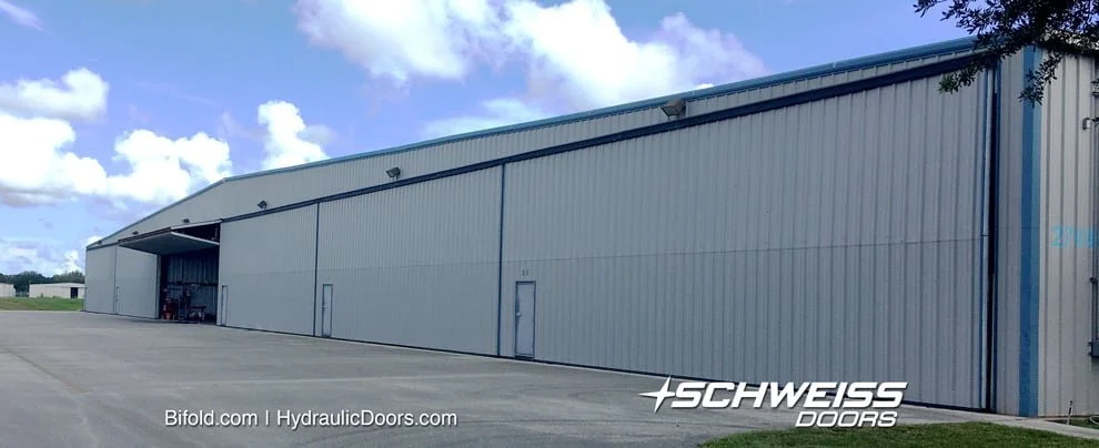 Converted Schweiss bifold hangar doors at Vero Beach Regional Airport