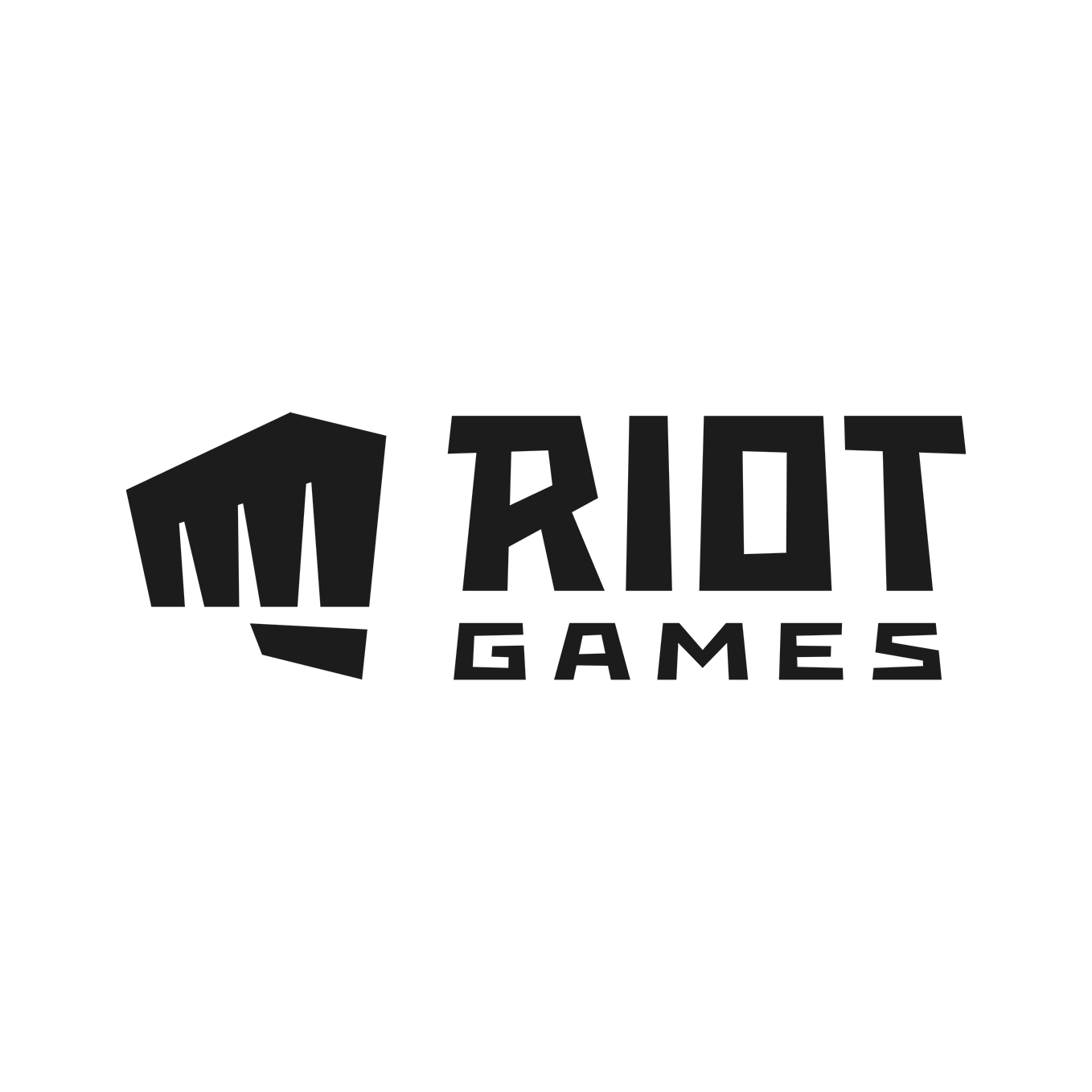 Black logo for MY RIOT GAMES featuring a fist and bold text.
