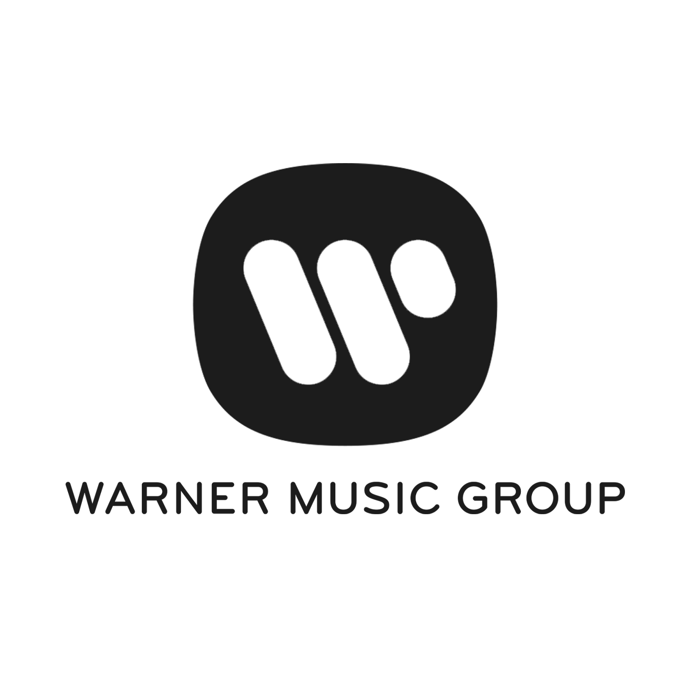 Black Warner Music Group logo with a stylized "W" inside a circle and the company name underneath.