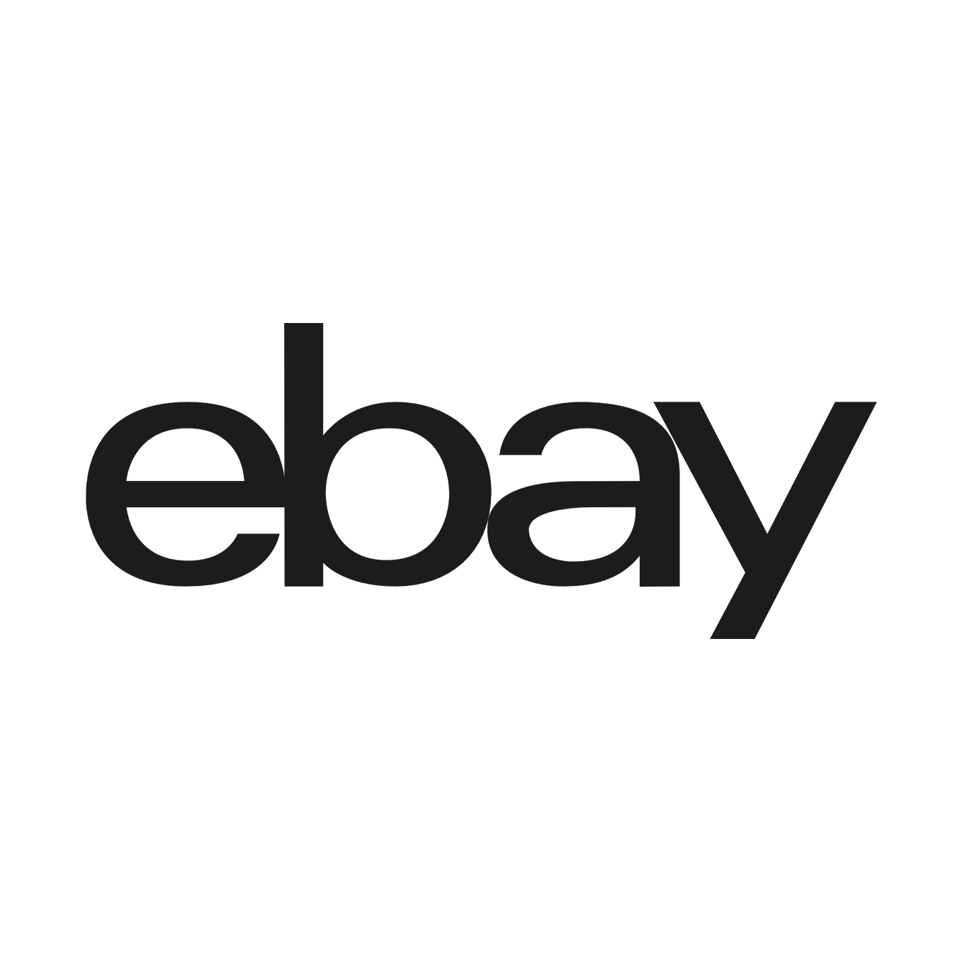 eBay logo in black and white.