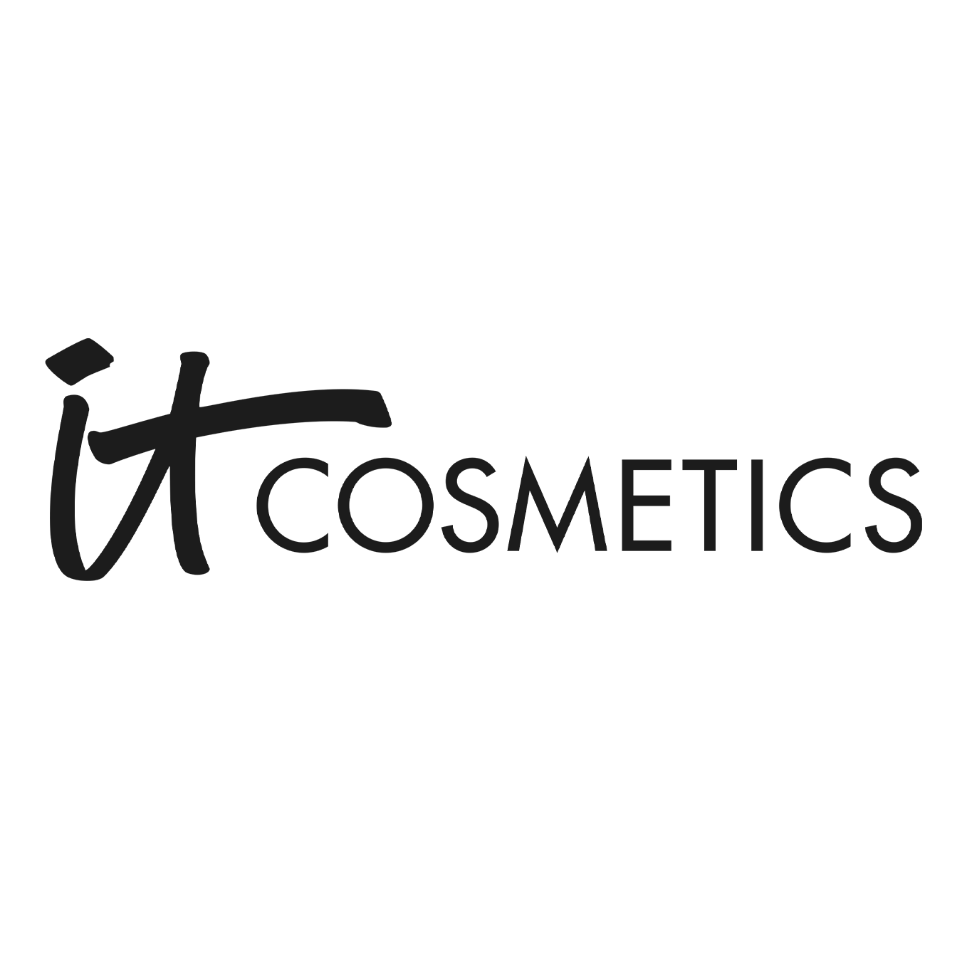 Black logo for it cosmetics with the brand name written in uppercase and lowercase letters