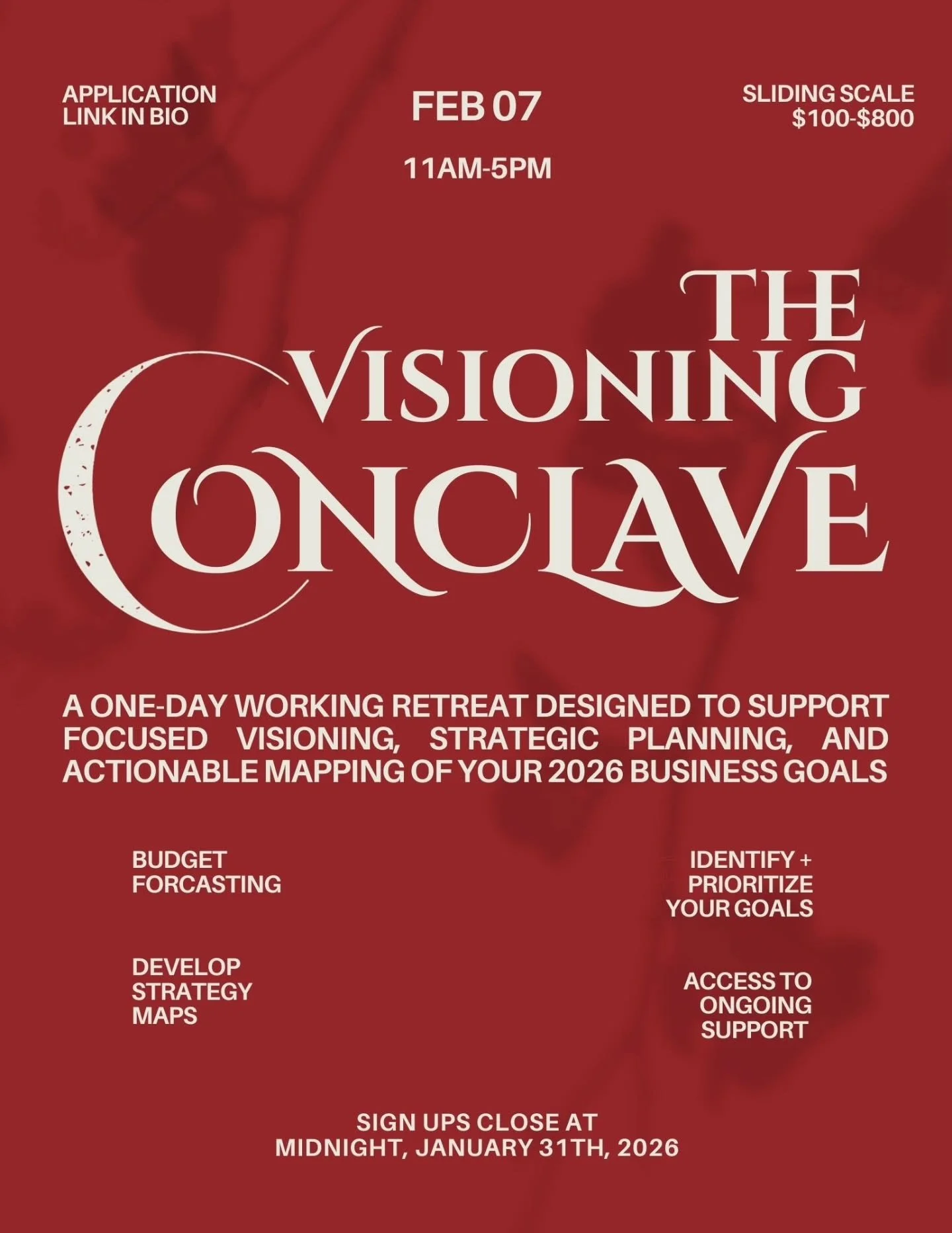 We are excited to announce our single day working retreat with ongoing access to support for entrepreneurs in our community. 

This event has been intentionally designed to support those who are committed to strengthening their business goals, financ
