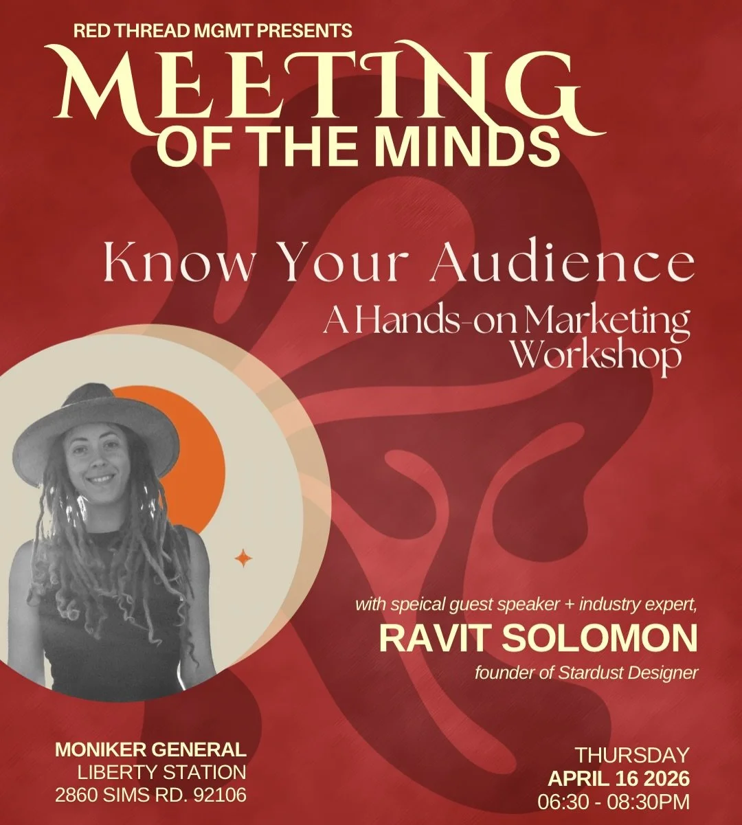 UP NEXT! For Meeting of the Minds Ravit Solomon founder of @stardustdesigner guiding us to knowing your audience better than they know themselves! 
This will be held at the beautiful Moniker Coffee in Liberty Station. 
RSVP IN BIO!
